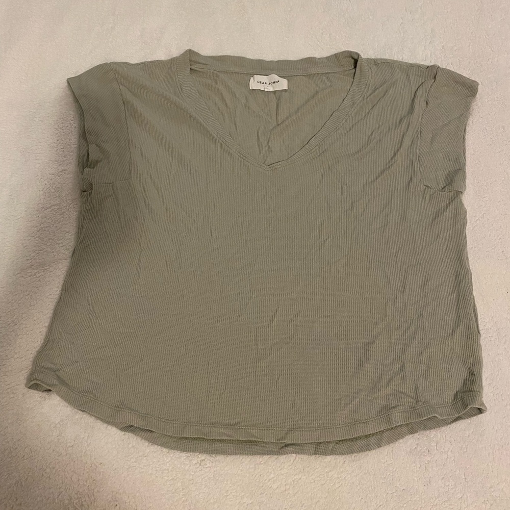 Dear John Relaxed Green Cap Sleeve Tee